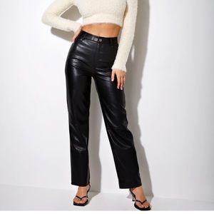 Motel Rocks Black Leather Pants